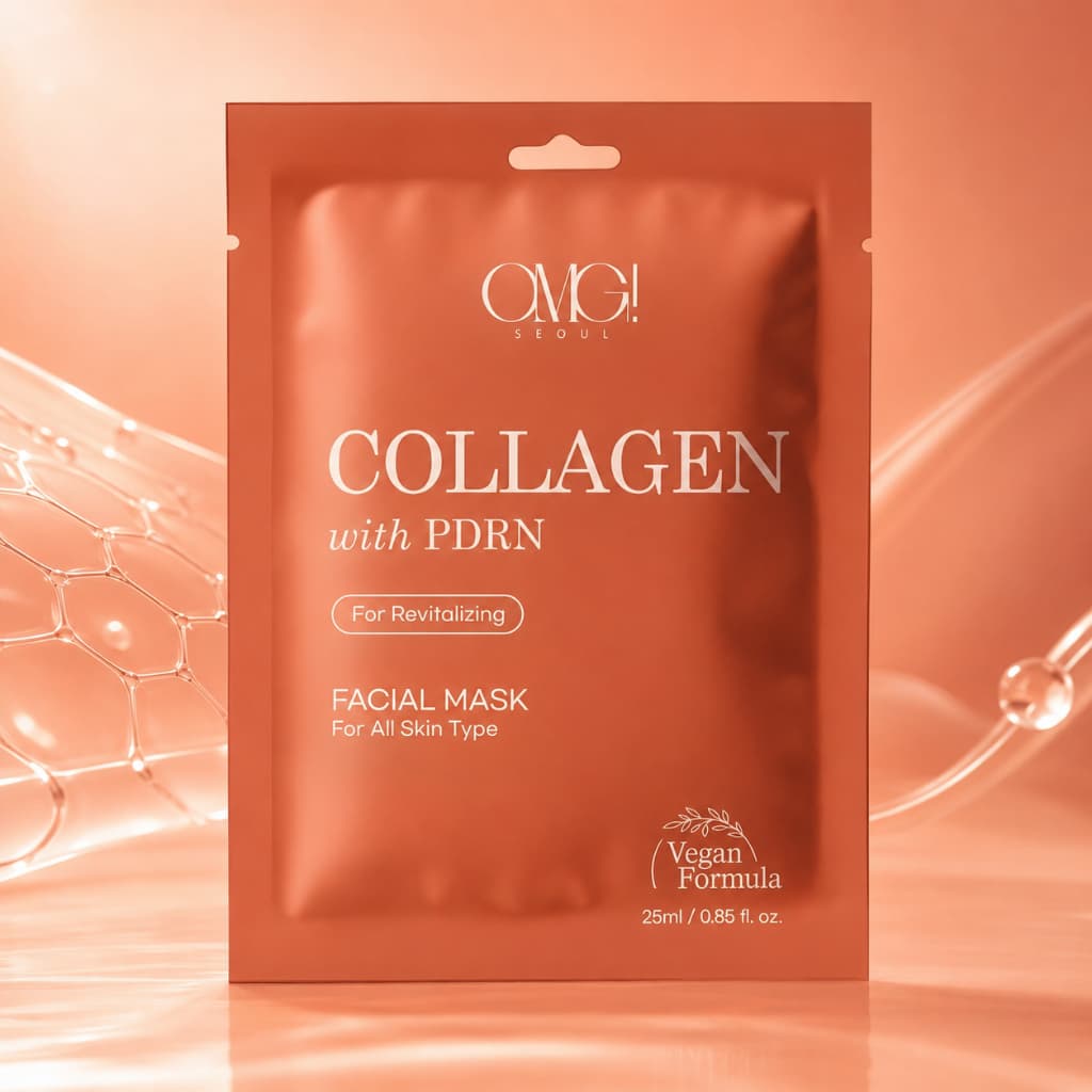 Máscara Facial Colágeno OMG 25ml Anti-Idade Coreana Importada Firmeza e Hidratação