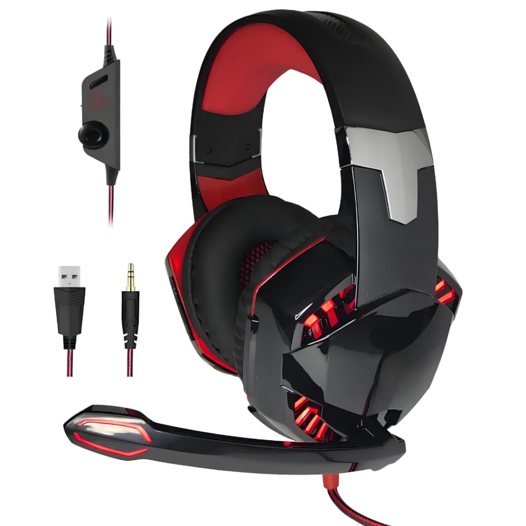 Headset Gamer Com Fio LED Microfone USB P2 50mm Onistek Para PC PS4 Xbox Notebook