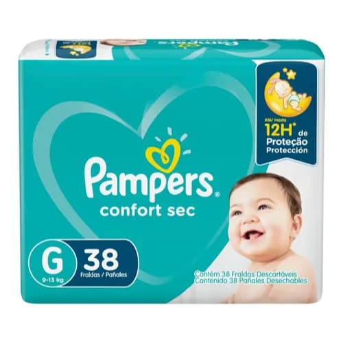 Fralda Pampers Confort Sec G 38 Un - 12h Proteção