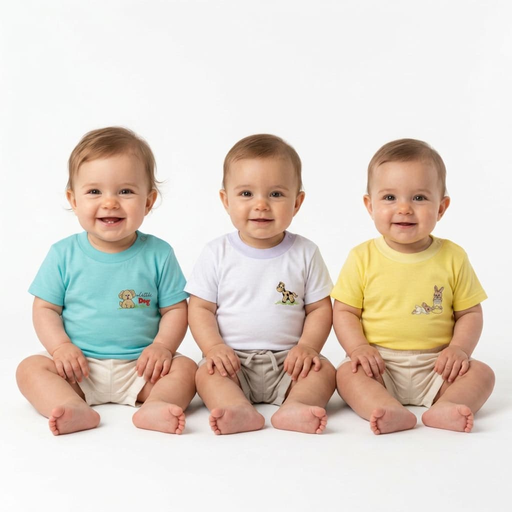 Kit 3 Camisetas Bebê Menino 100% Algodão Infantil Manga Curta Confortável Enxoval Promoção de Lançamento