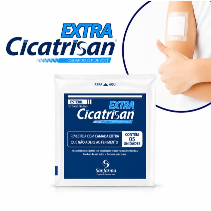 Kit Gaze Compressa Estéril Não Aderente Cicatrisan 10 Pacotes 50 Unidades