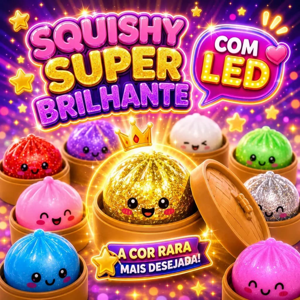 Squishy Dumpling 9CM Caixa Surpresa Colorido com Cestinha Pãozinho Antiestresse Cor Aleatória