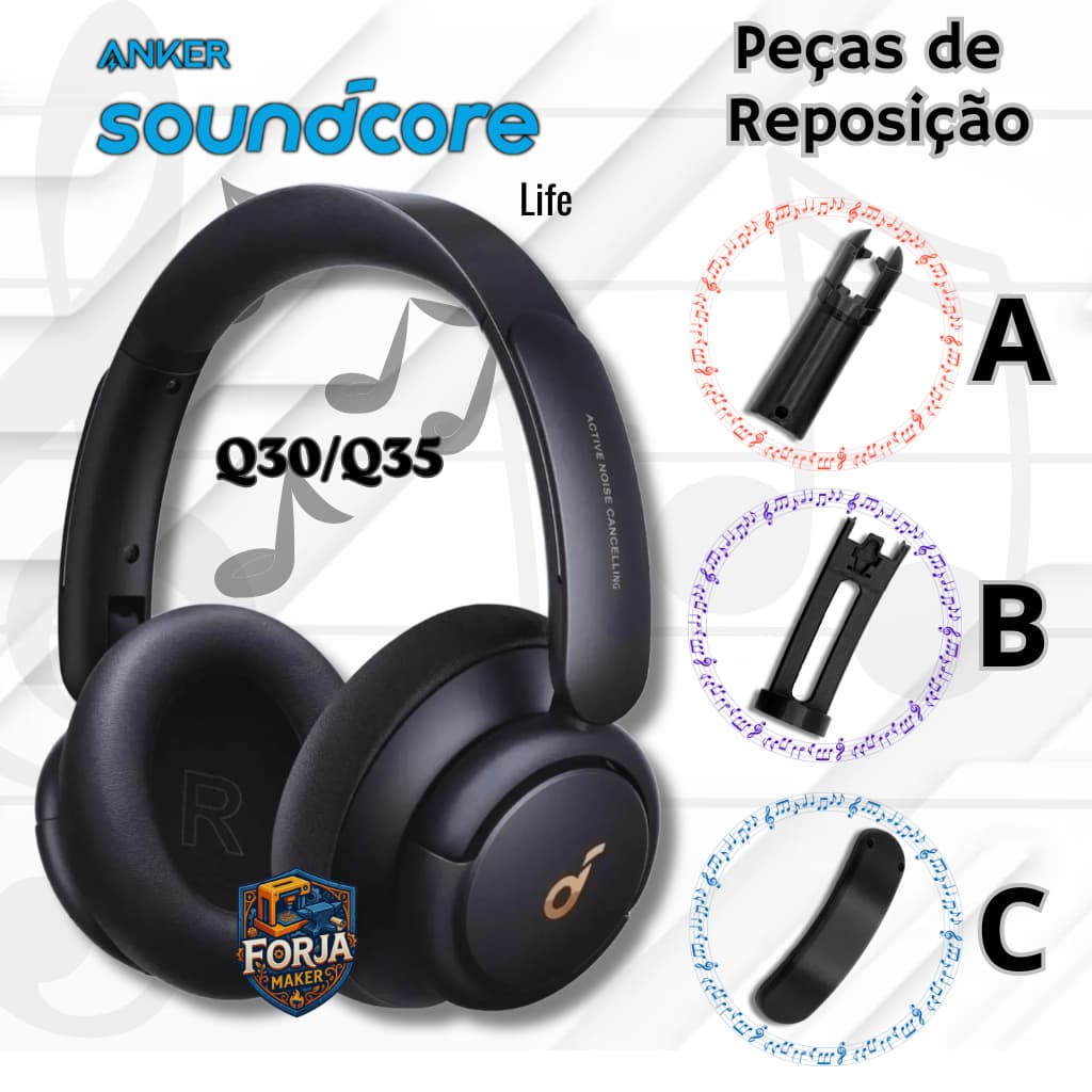 Peças de Reposição - Soundcore Life Q30/Q35 - KIT REFORÇADO - Leia a Descrição do Anúncio