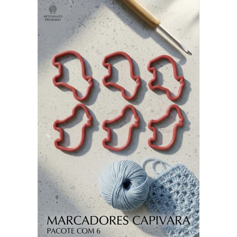 Marcador De Ponto Crochê Kit Capivara Fofo Acessórios Amigurumi Tricô
