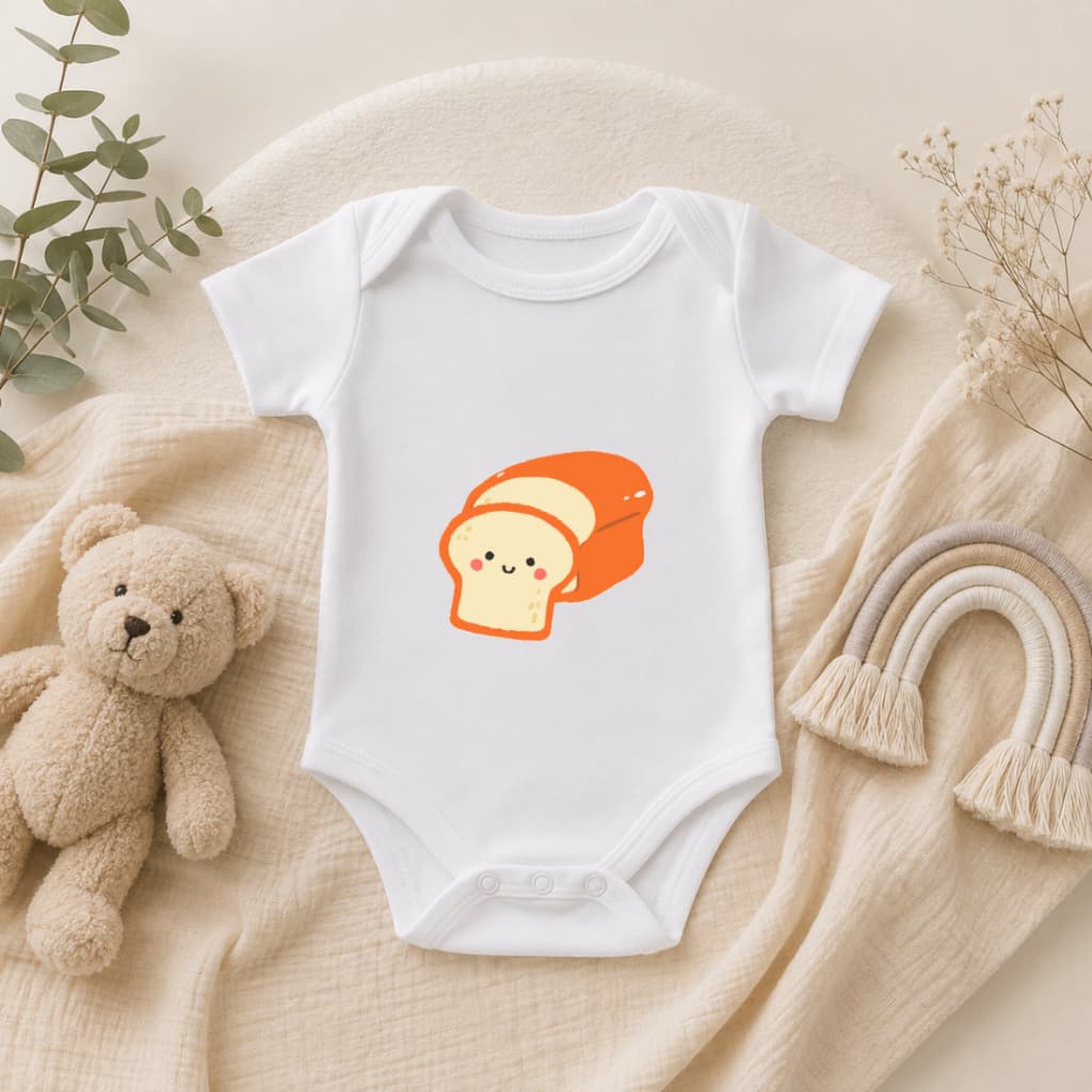 Body Bebê Pãozinho Fofo | Body Infantil Unissex | Body Estampado Bebê | Roupa Bebê Menino e Menina | Presente Infantil