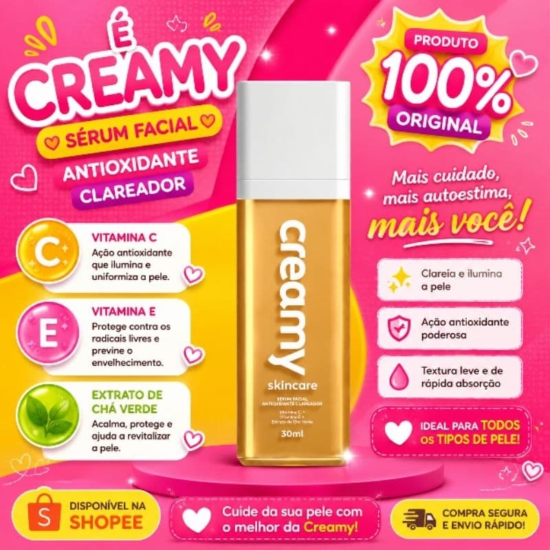 💛O SEU ALIADO💛 Sérum Facial Clareador Vitamina C Creamy Golden 30ml