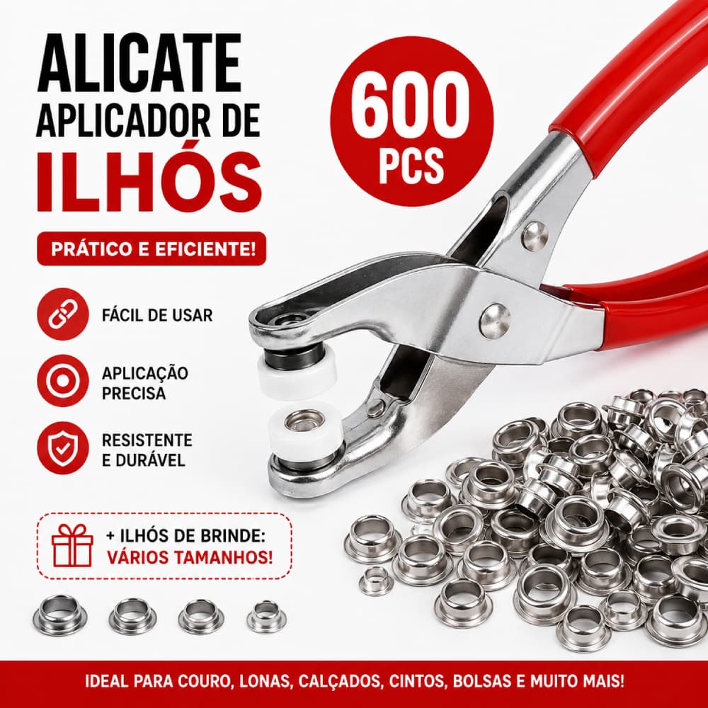 Alicate Aplicador Para Botao De Metal De Pressao Roupa Bebe com 150 botões de roupas
