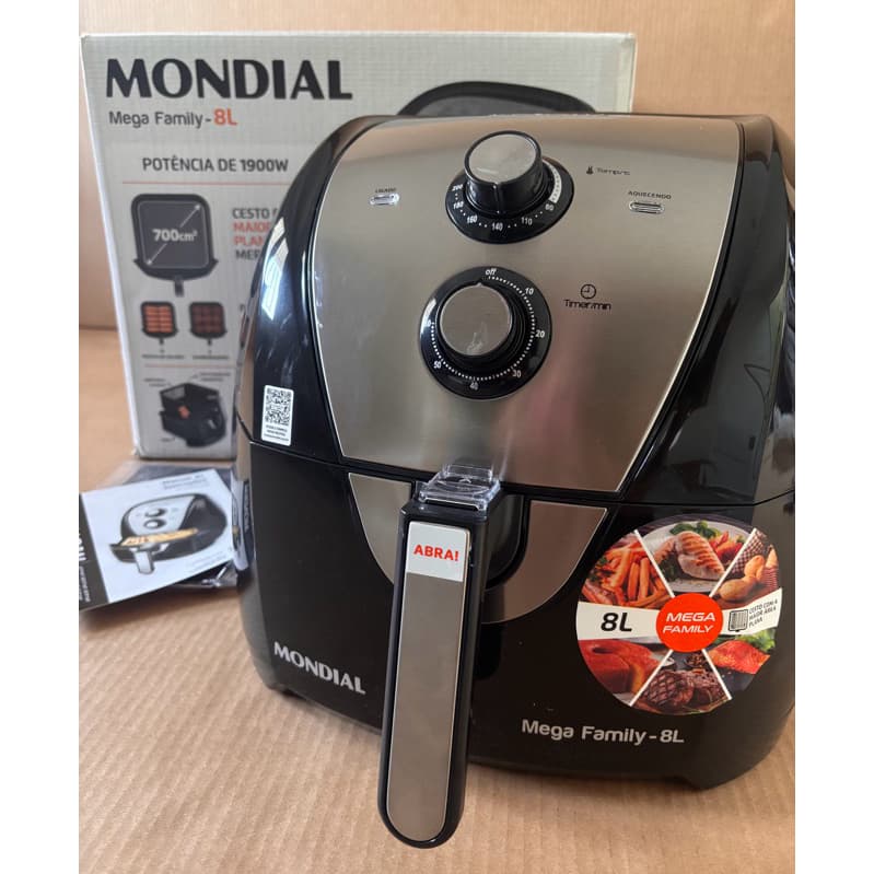Fritadeira sem óleo Air fryer 8 litros