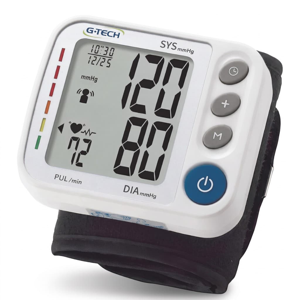 Aparelho de Pressão Digital de Pulso G-Tech GP400 Medidor Arterial Automático de Aferir com Estojo e Pilhas