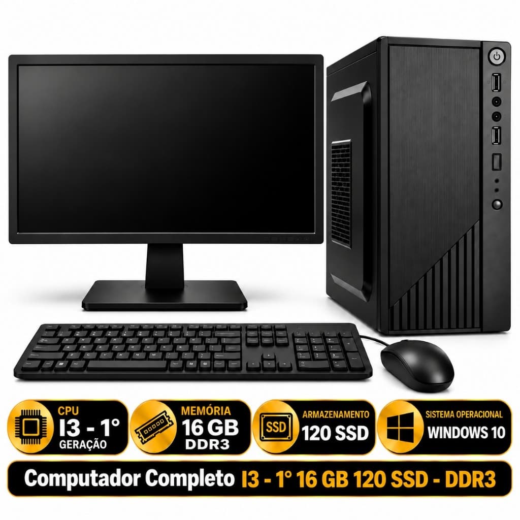 Computador Completo I3 - 1° 16 GB 120 SSD - DDR3
