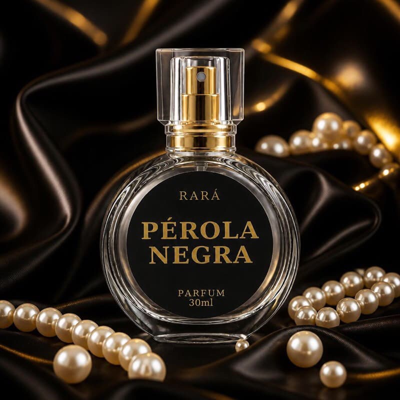Perfume Feminino Parfum 30ml Rará Pérola Negra Alta Fixação 12h Importado Chá Branco Sândalo Âmbar