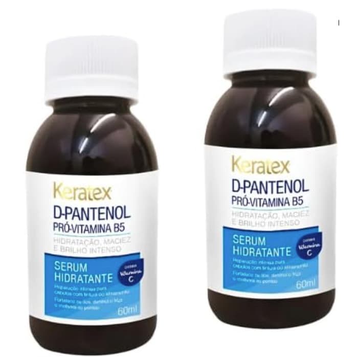 Kit 2 DPantenol Pro-Vitamina B5 Serum Hidratante para Cabelo com Vitamina C, Hidratação e Brilho Intenso, 2 x 60ml