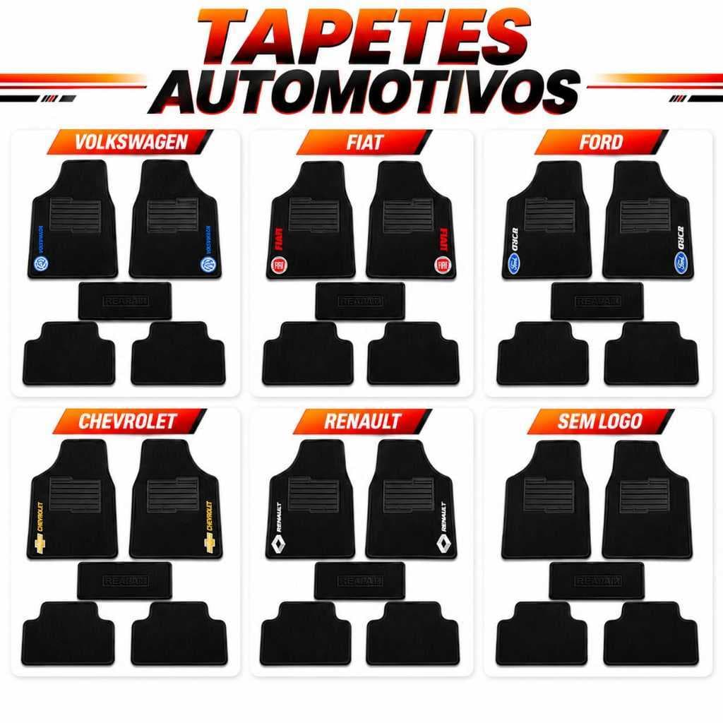 Jogo Tapetes Para Carro Impermeável Automotivo Todas Marcas Logo Borracha resistente