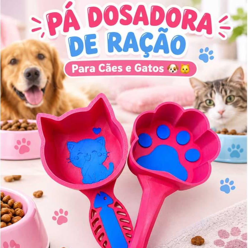 Pá de Comida para Pet – Ração para Cachorros e Gatos | Impressão 3D + Brinde Exclusivo