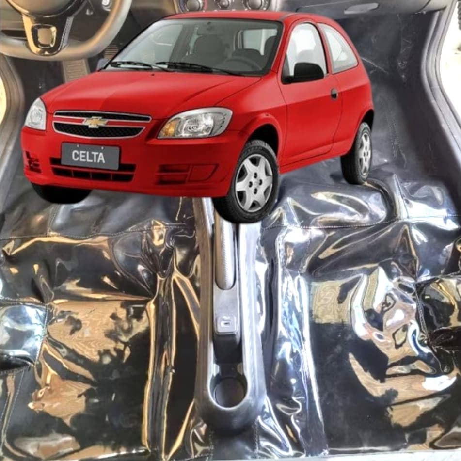 Tapete forração forro revestimento para todo o assoalho automotivo inteiro em vinil verniz liso Celta 2 ou 4 portas