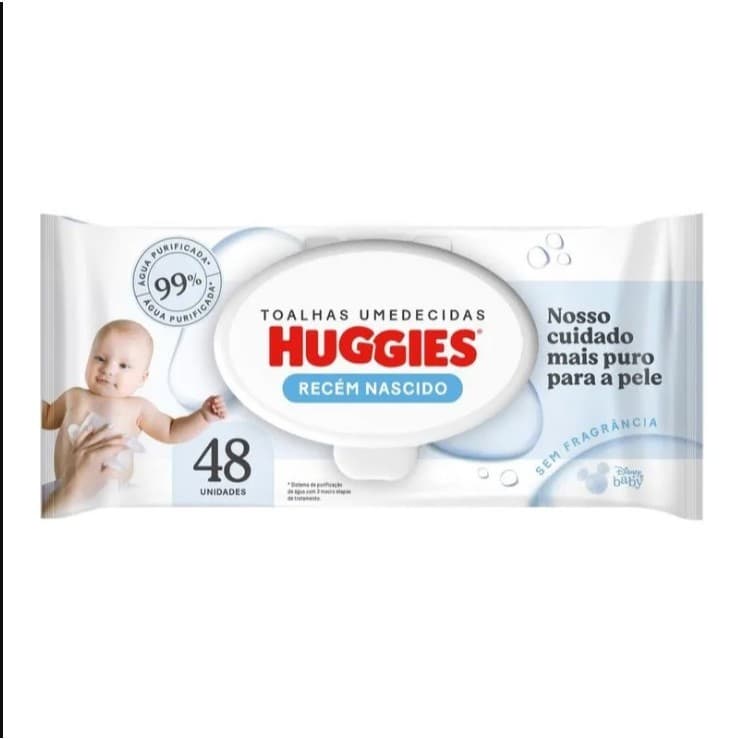 LENCO UMEDECIDO HUGGIES RECEM NASCIDO C/48UN