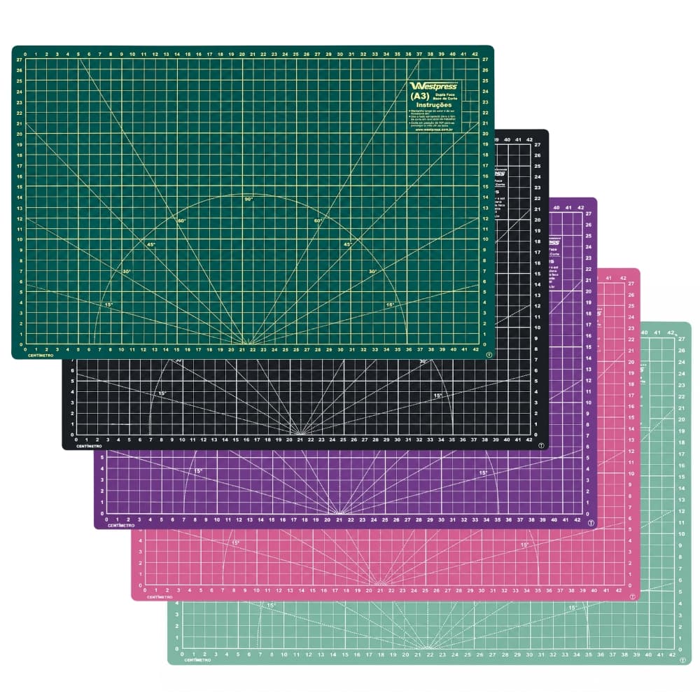 Base de Corte A3 45x30cm para Tecido, Patchwork e Scrapbook Frente e Verso