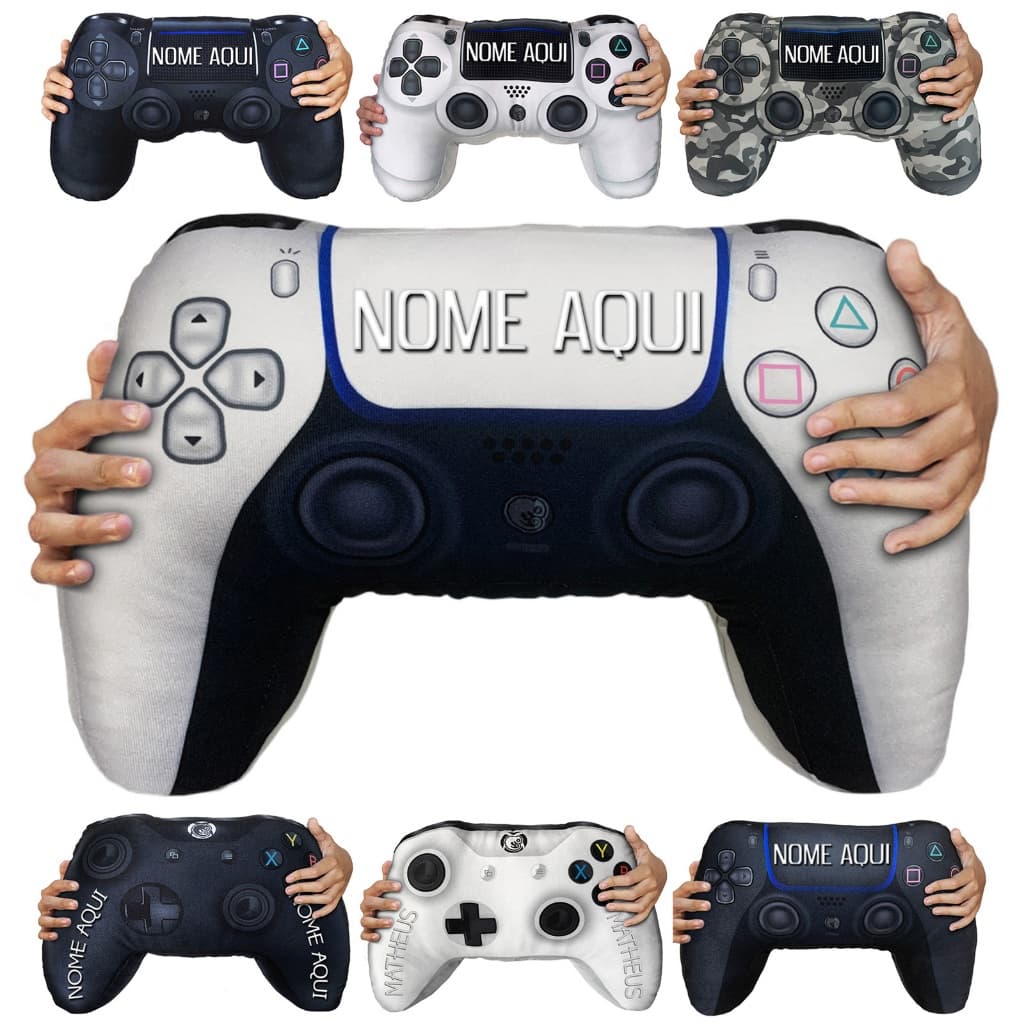 Almofada Gamer Controle de Vídeo Game Joystick Gamepad C - Almofada Gamer Personalizada Nome ou Logo