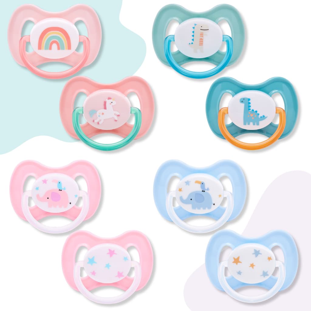 Kit 2 Chupetas Comfort BUBA, Menino, Menina, Silicone Ultra Soft, Macia, Resistente, Confortável, Leve, Brilha no Escuro