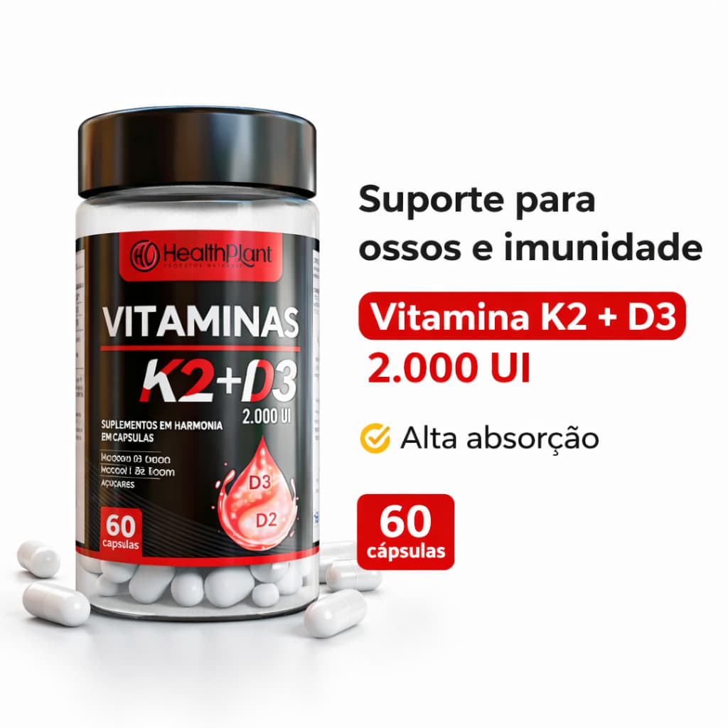 Kit 4 Potes Vitamina K2 + Vitamina D3 2000ui 500mg 240 Caps Saúde Óssea - Envio Rápido.