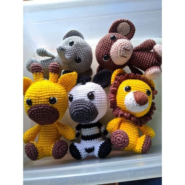 Kit Safari Baby Amigurumi Crochê - 5 unidades