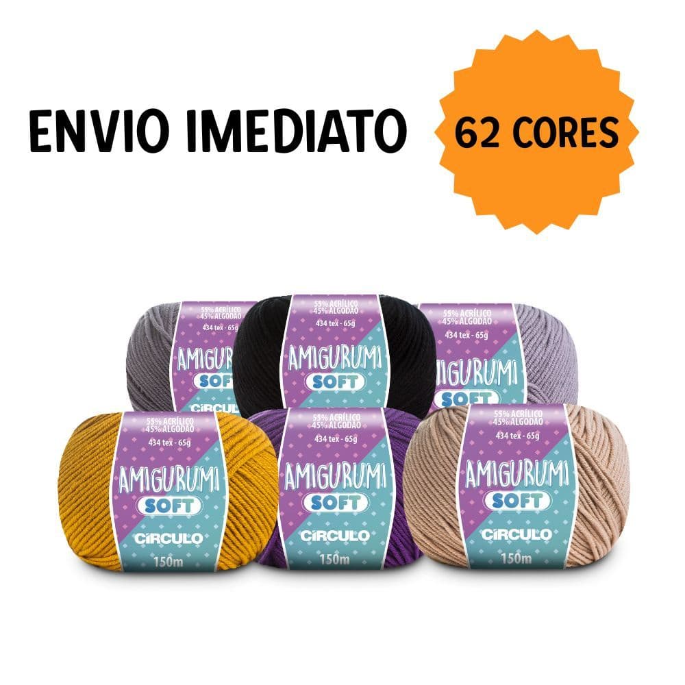 Kit com 10 uni Linha Amigurumi Soft Círculo 150m 65g TEX 434 | Fio Círculo para crochê e tricô
