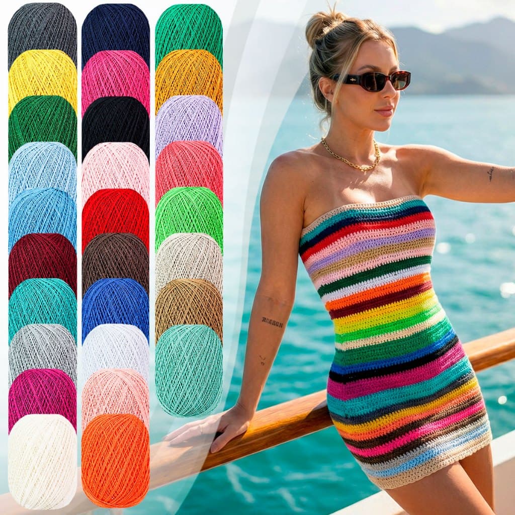 Kit 08 Barbantes Malu Fio 8/4 Tex 295 Linha Para Crochê Colorido Alta Qualidade Tricô Artesanato