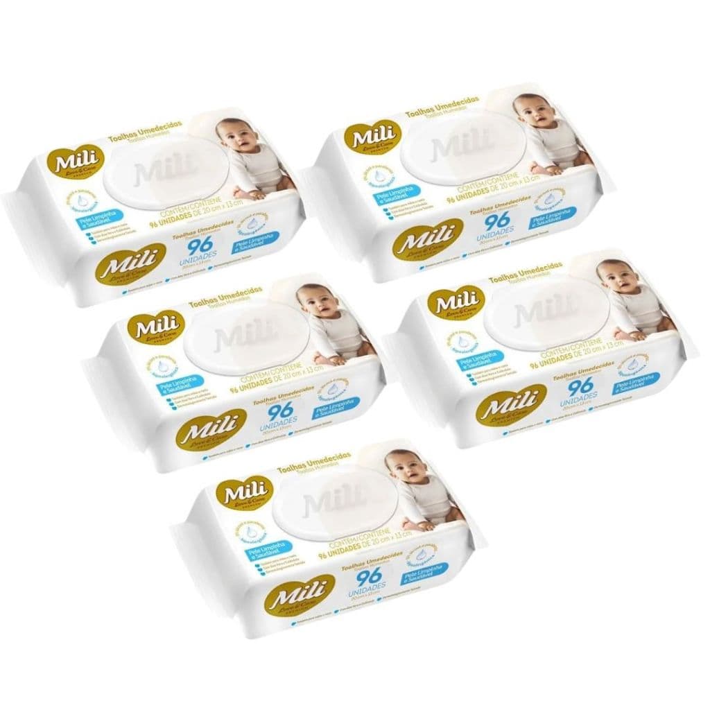 480 Toalhas Umedecidas Mili Love E Care Lenço Umedecido