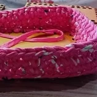 CESTA DE CROCHÊ EM FIO DE malha, sisal ou Barbante