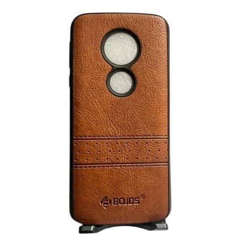 Capinha De Celular Para Moto G6 Play Estilo Couro Capinha Feminina e Masculina Caramelo Azul Preto