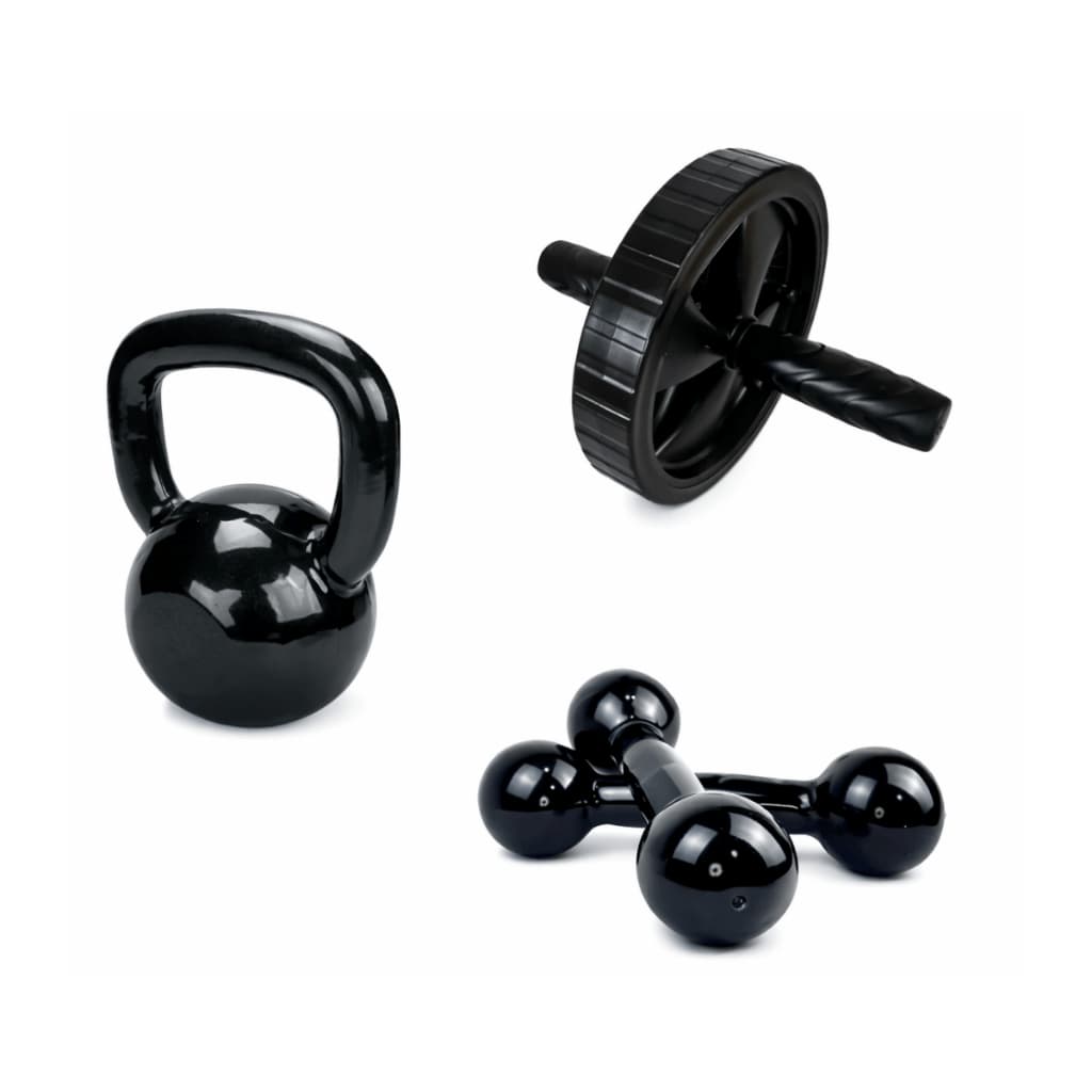 Kit Kettlebell 4kg + Par Halter 2kg + Roda Abdominal One Life Sports® | Treino Funcional em Casa