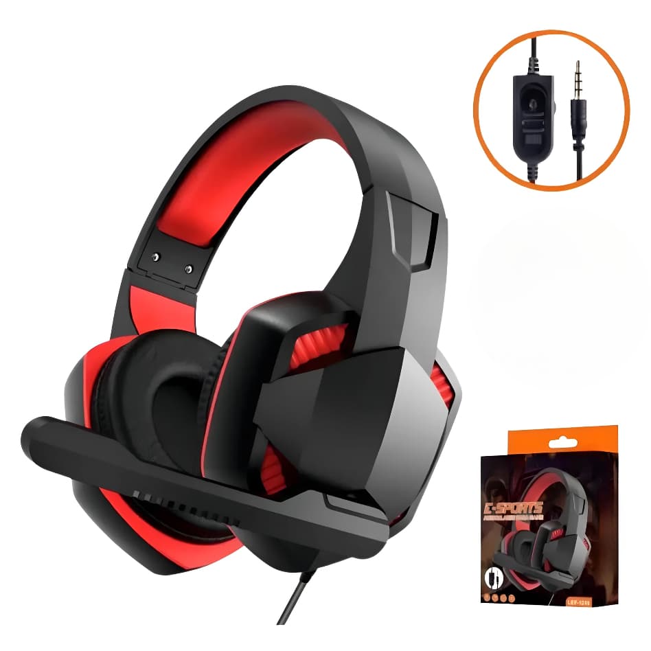 Fone De Ouvido Headset Gamer com Fio Profissional Preto Led LE-0352 PC Gamer Notebook Computador