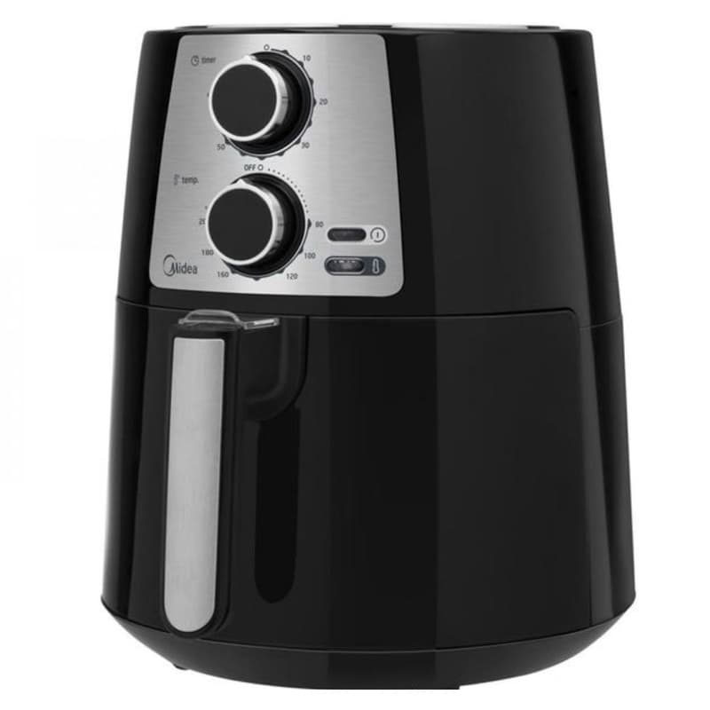 Fritadeira Air Fryer Sem Óleo Midea 3,5L Preta com Inox.