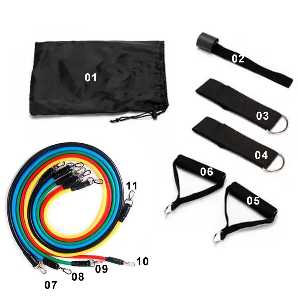 Kit Treino em Casa Completo 11 Peças Emagrecimento Musculação Resistência Fortalecimento Alongamento Yoga Pilates