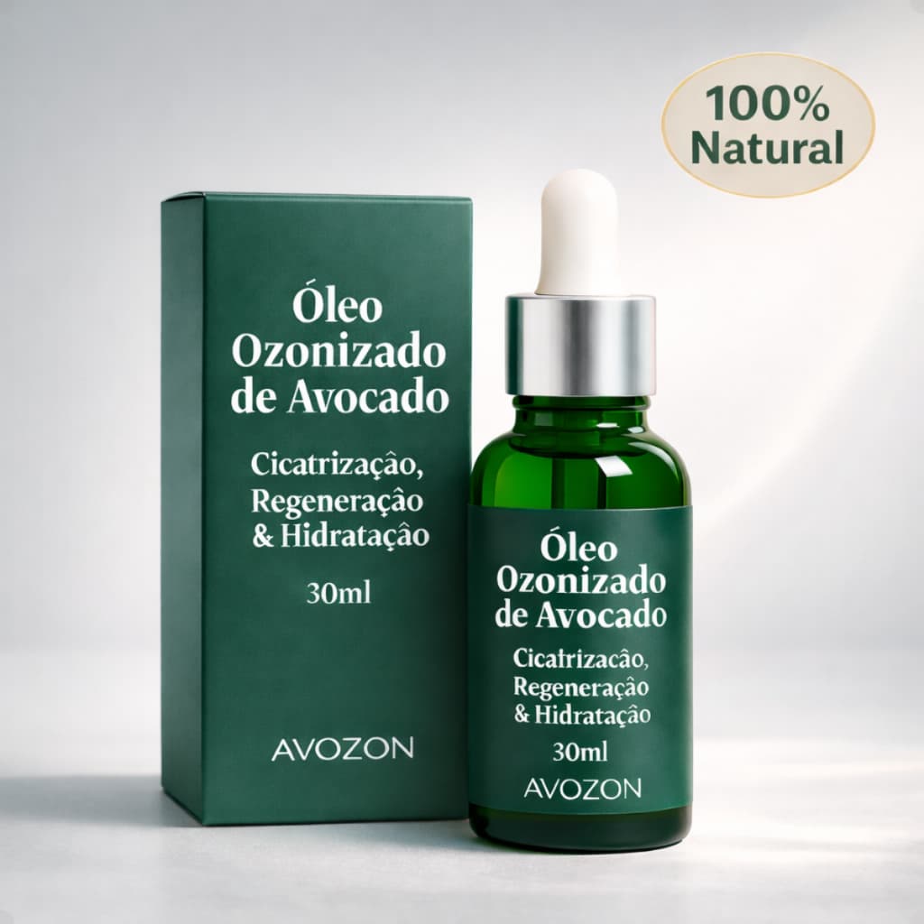 Óleo Ozonizado de Avocado Avozon Hidratante Para Cicatrização e Regeneração da Pele 30mL