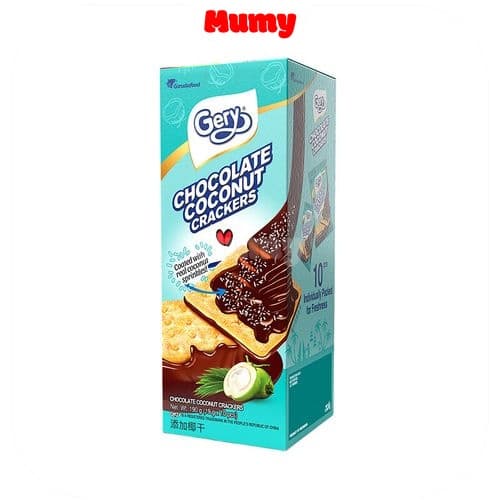 Biscoito Cracker de Chocolate e Coco 190g Gery - Importado Indonesia - Mumy Box