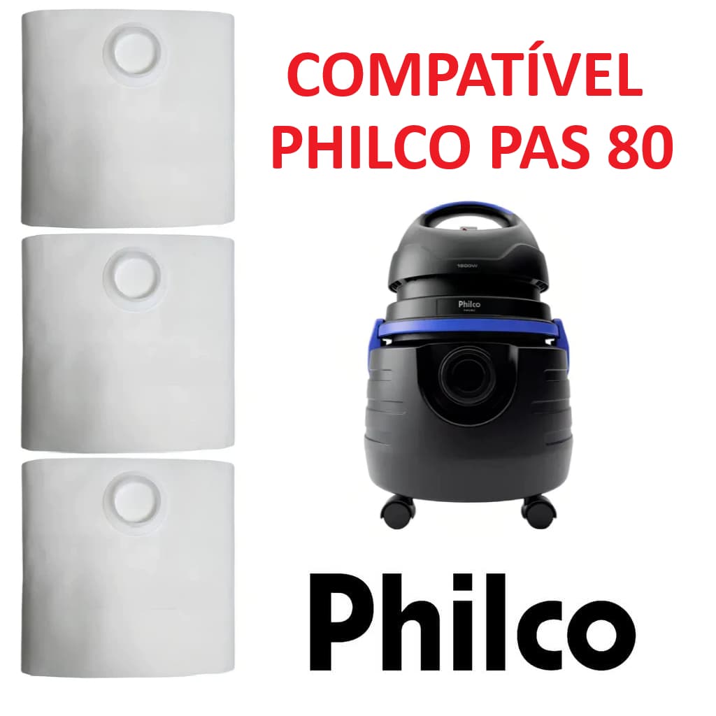 Kit De Sacos Descartável Para Aspirador de Pó Pas 80