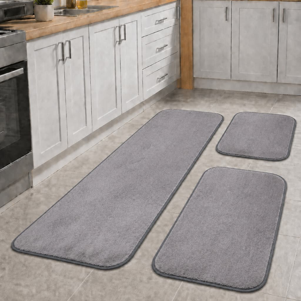 Jogo de Tapete para Cozinha Sala 3 Peças Varias cores Passadeira antiderrapante Decorativo para Piso