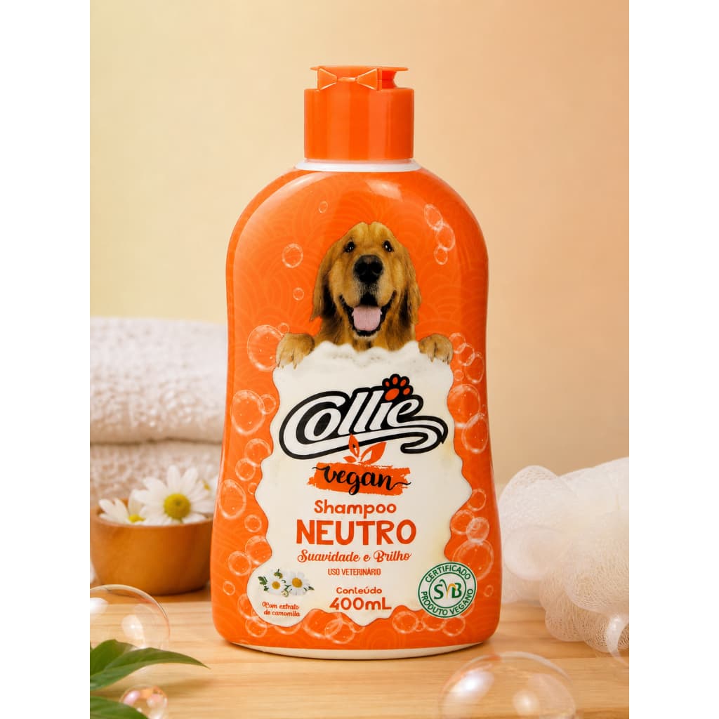 Shampoo para Cachorro Neutro Collie Vegano 400ml Uso Diário