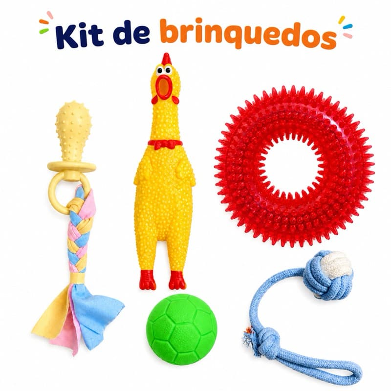 Kit 5 Brinquedos Cachorro Cordas Mordedor Sortidos Para Cachorro