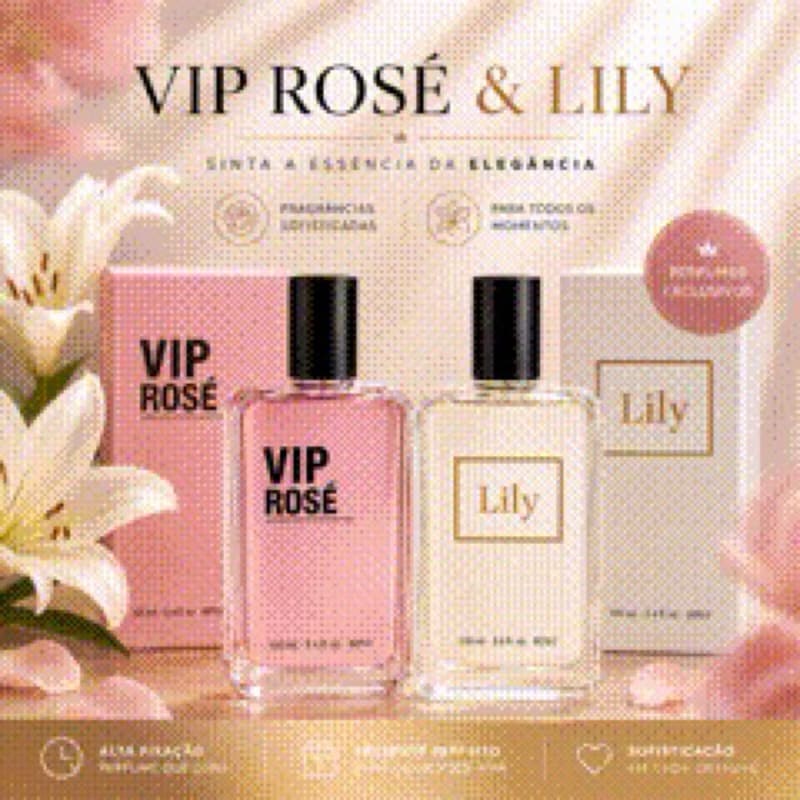 Kit Perfumes Importados VIP Rosé + Lily 100ml Alta Fixação Feminino