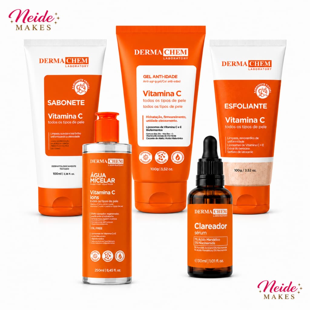 Kit Skincare Dermachem Vitamina C Clareador e Anti-idade Todos Tipos de Pele - Dermachem