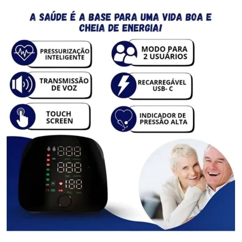 🩺Medidor Arterial Digital - Esfigmomanômetro Arterial De Pulso - Monitor Aparelho De Pressão