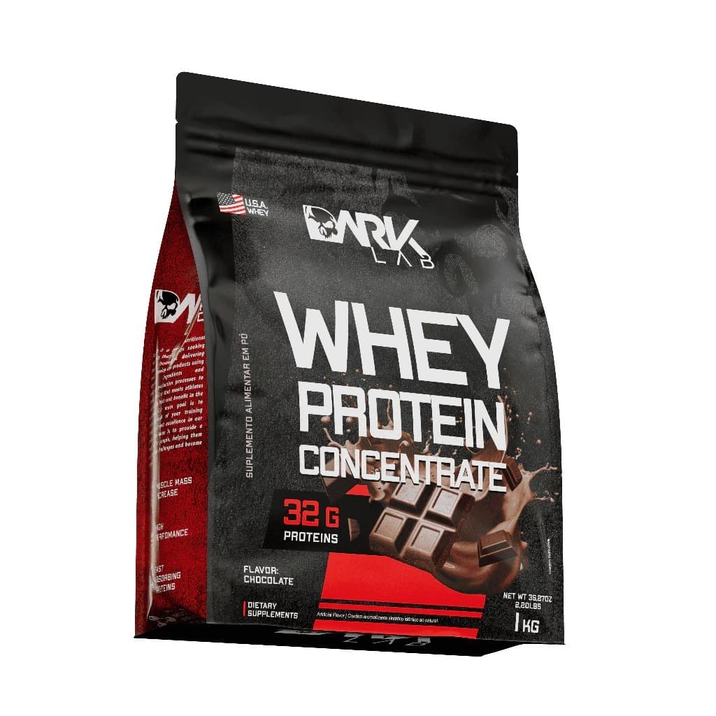 Whey Protein Concentrado 1Kg Dark Lab - Morango, Chocolate, Paçoca.