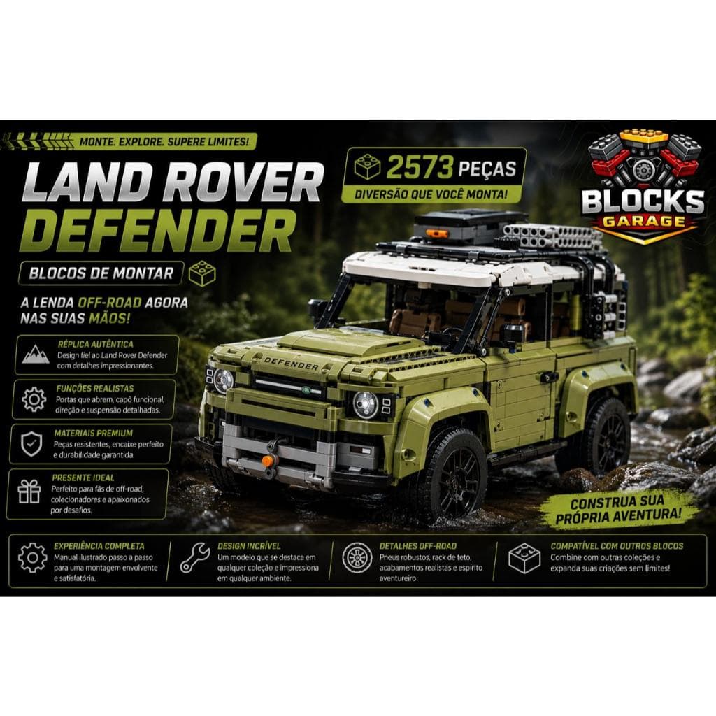 Blocos de Montar Lego Land Rover Defender 2573Pçs Com Manual de Montagem  **SEM CAIXA(BOX)**