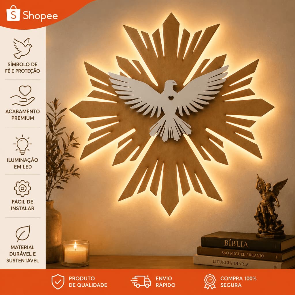 Luminária LED de parede / Luz Noturna Presente Criativo / Decoração - Espirito Santo,religioso