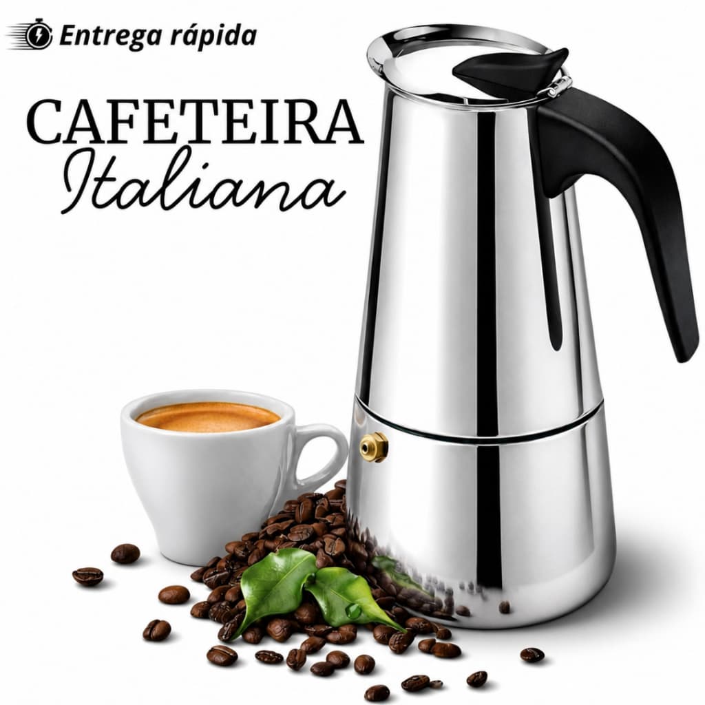 Cafeteira Italiana 12/9/6/4 Xícaras Fogão Indução e Gás Café Expresso Moka