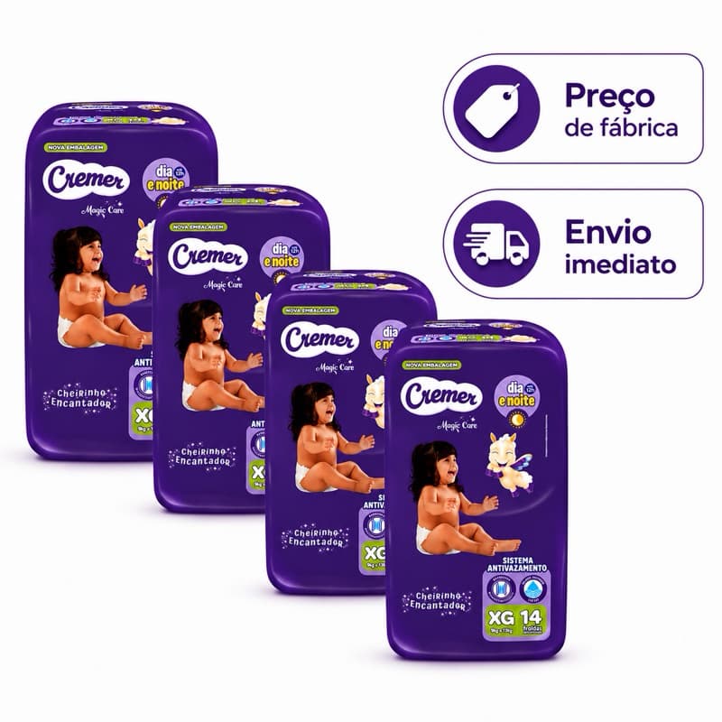 Fralda Infantil Cremer Magic Care Tamanho XG 14 Unidades Jumbinho