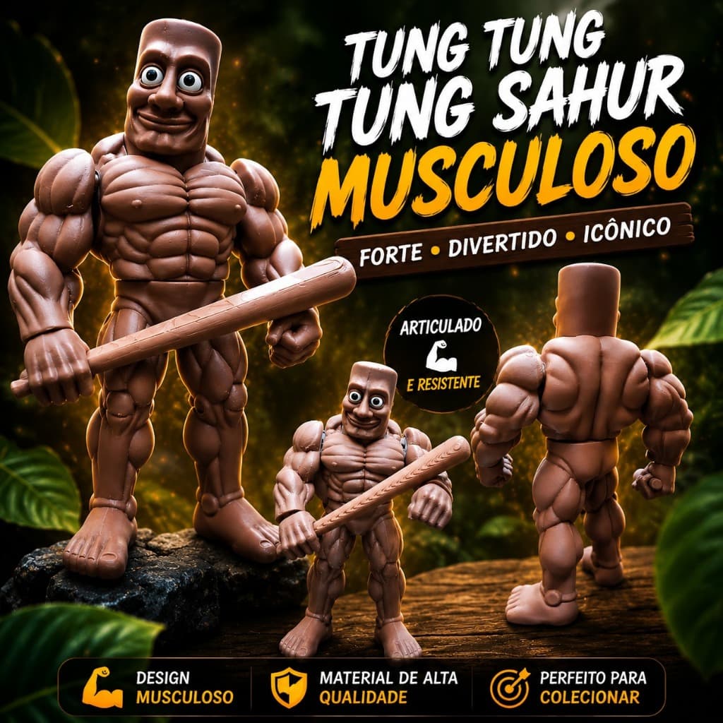 Boneco Tung Tung Tung Sahur Musc