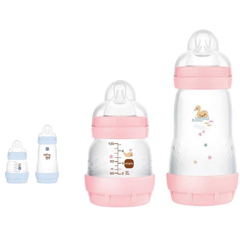 Kit 2 Mamadeiras Easy Start Set 130/260ml Mam 0m+ Autoesterilizavel